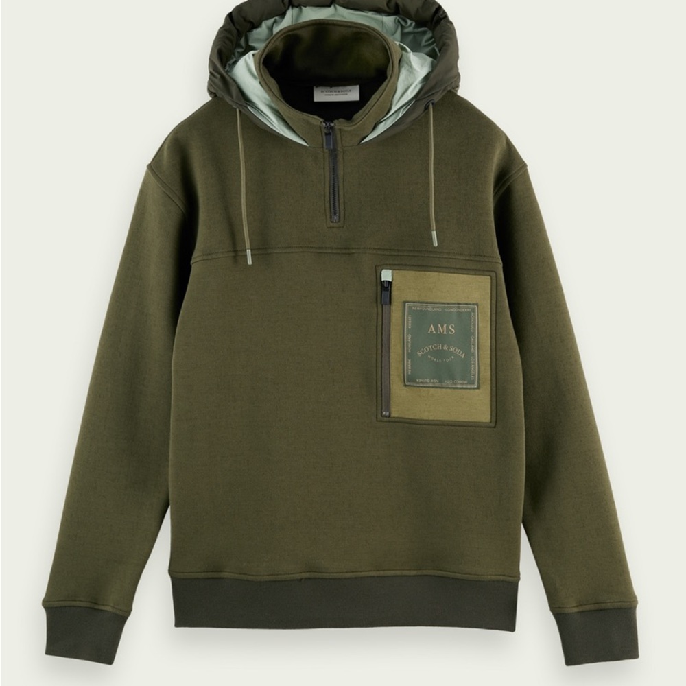 Scotch & Soda Olive Green Hoodie